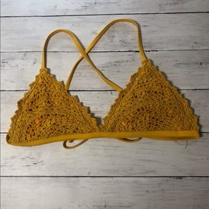Yellow Crochet Bikini Top